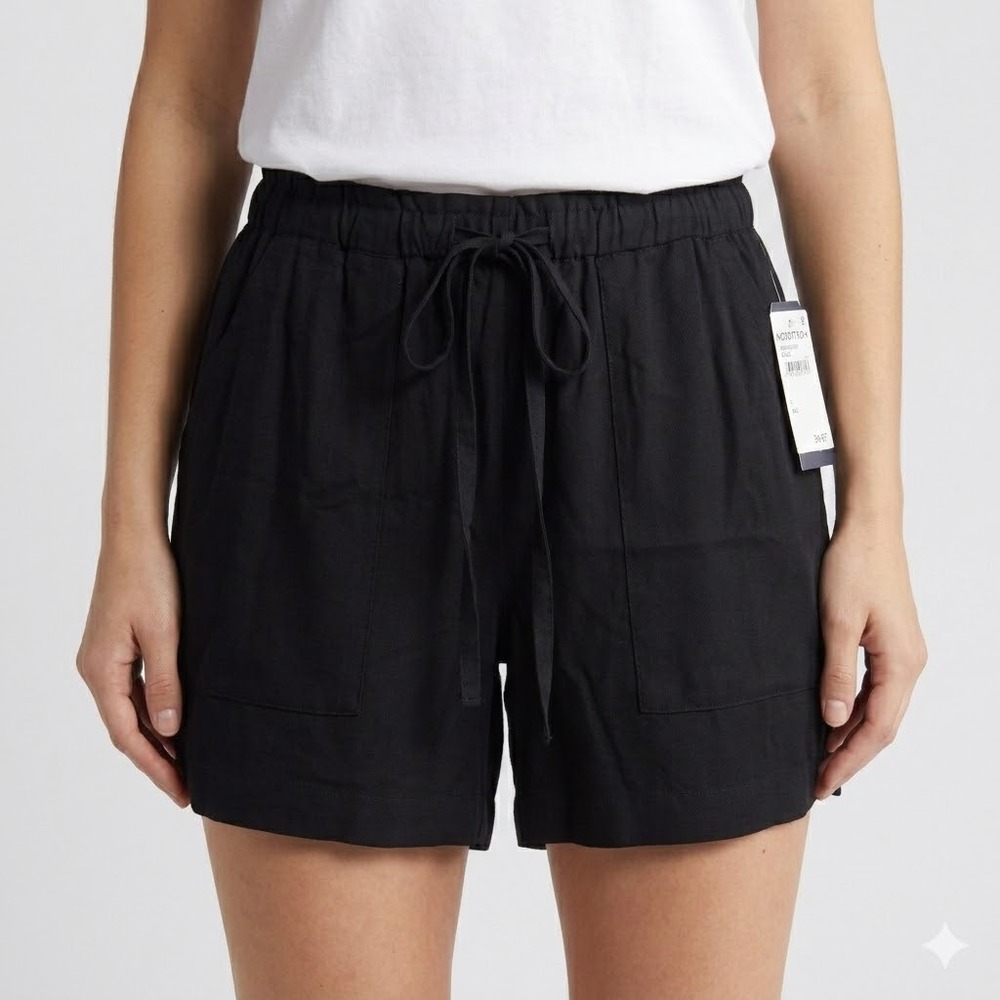 Melrose and Market Shorts Black Rayon Drawstring Utility Pocket Size S NWT